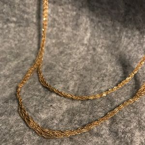 Long Multi-Strand Gold-Tone Chain